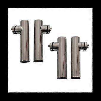 4Pcs Stainless Steel Clamp-On Fishing Rod Holder for 7/8" to 1" Boat Rails