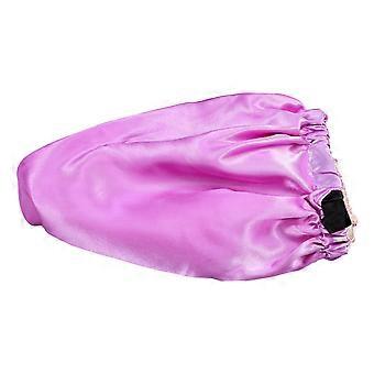 Schlafhaube für langes Haar, Nachtmütze für Zuhause, lila Satin, elastisches Design, 1 Stück