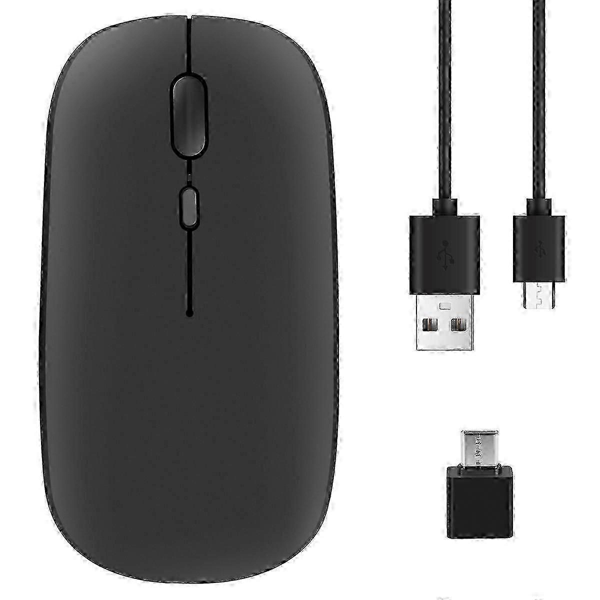 Wireless Mouse with USB and Type-C Receiver, for Laptop