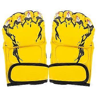 Protective Boxing Gloves Kickboxing Gloves for Hand 1Pair Yellow Sponge