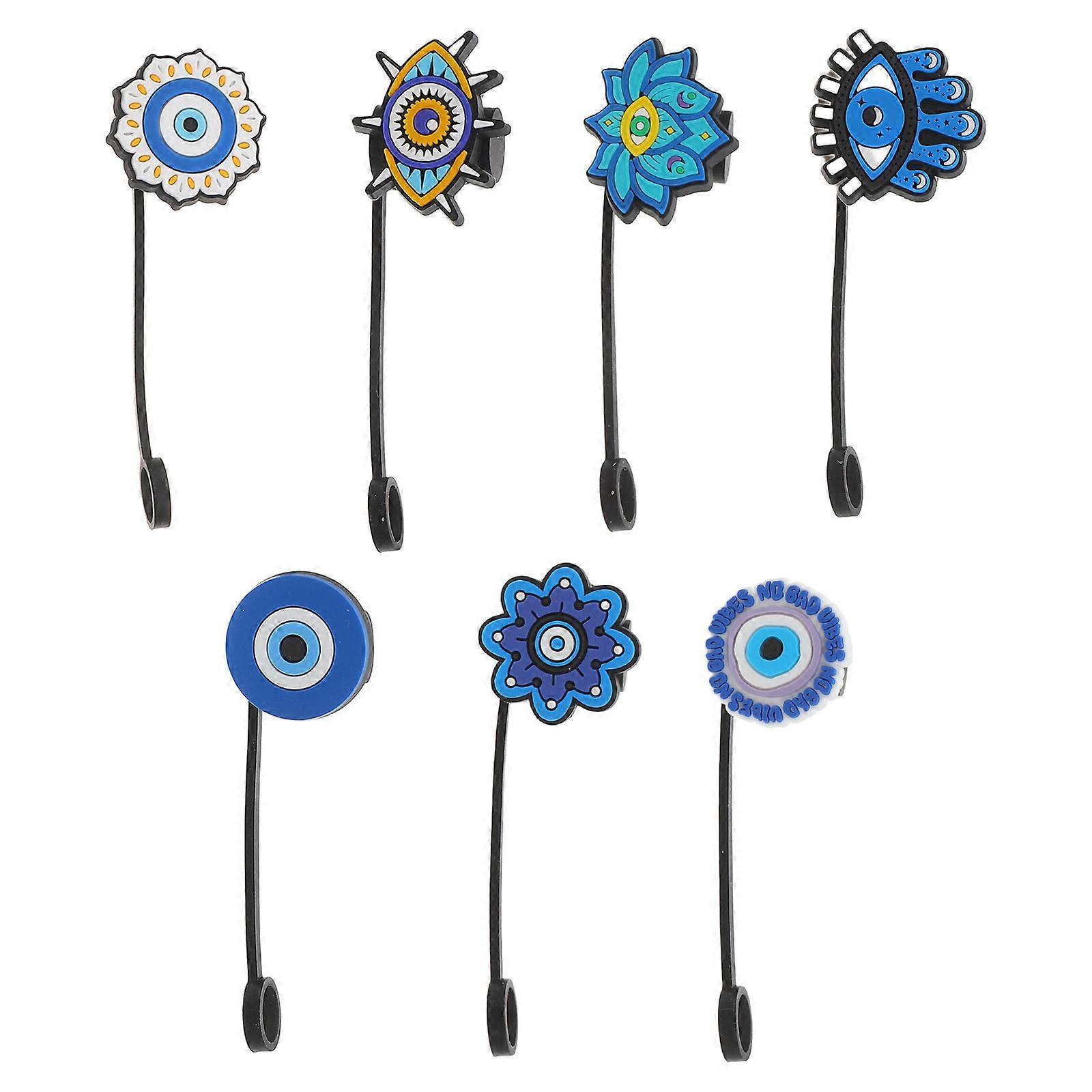 Cowboy Hat Straw Covers for Drinking 7Pcs Silicone Creative Straw Caps
