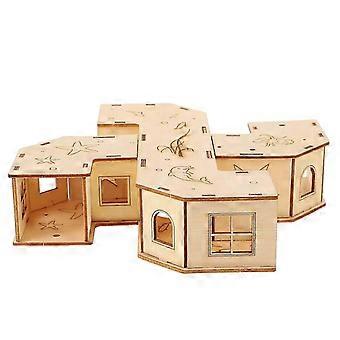 Natürlicher Hamster-Spielzeugtunnel aus Holz für Kleintiere, 5 Stück