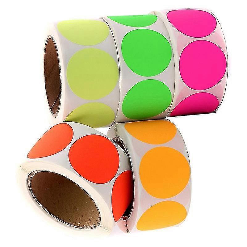 Round Color Coding Circle Dot Labels, 500 Count Each, Includes Bright Yellow Red Blue