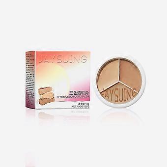 Waterproof Three-Color Concealer for Scars, Spots & Dark Circles - Natural Finish, Non-Greasy, 15g