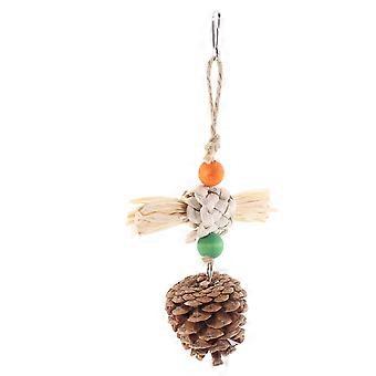 Bird Chewing Toy Wooden Parrot Hanging Toy for Fun and Play