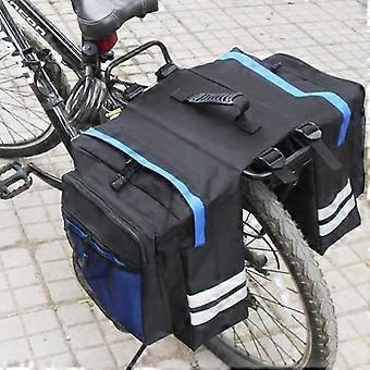 Grote Capaciteit Fietszadel Achterrek Tas met Waterdichte Hoes Fiets Zadeltas -Blauw