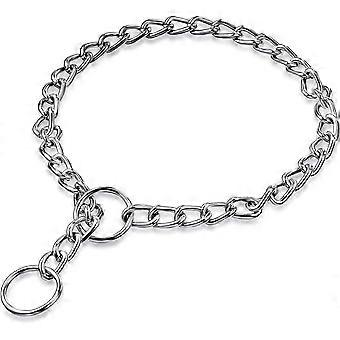 Metal Dog Collar Anti-Slip Steel Dog Chain Collars for Pets (3mm x 55cm)