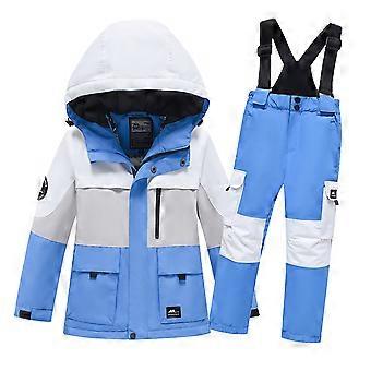 Skipak voor kinderen, tweedelig, bestaande uit een waterdichte ski-jas en -broek, warme sneeuwkleding voor jongens en meisjes, winterkleding voor buiten.