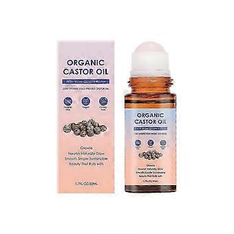 Roll-On de aceite de ricino dorado orgánico con cuarzo rosa | Puro para la piel 50ML