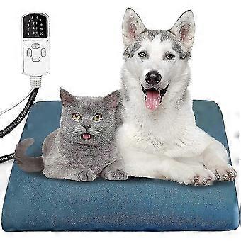 Almofada térmica para animais de estimação para cães e gatos com 10 temperaturas ajustáveis e 4 temporizadores ajustáveis, cama aquecida para gatos, cobertor elétrico, colchão resistente a mastigações e caixa para cães