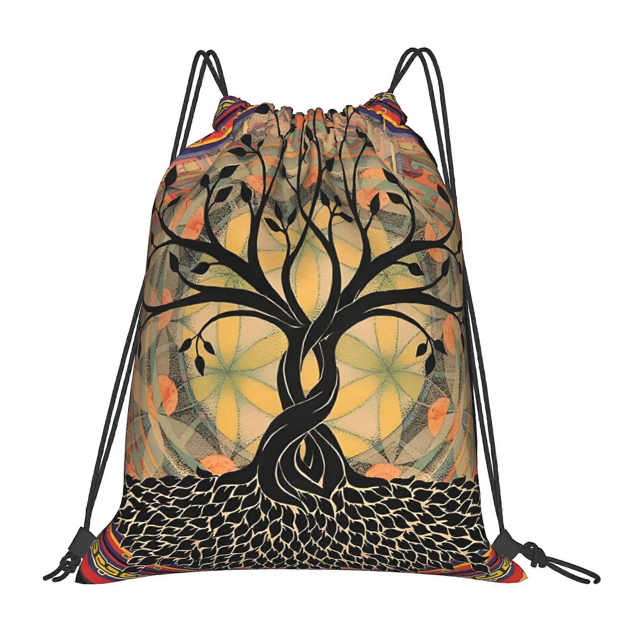 1pc Life Tree Drawstring Backpack-Cqazw