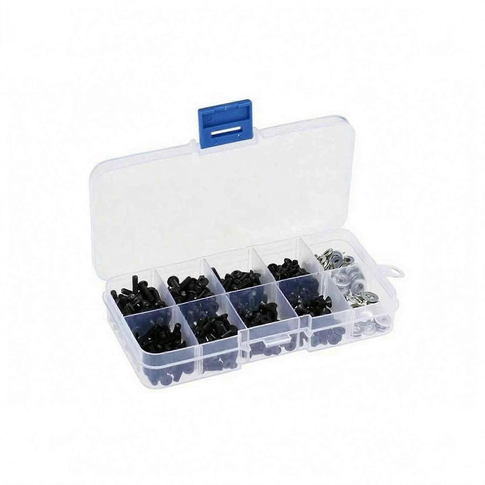 340 Pieces M3 Screw Kit Compartmented Compartment Storage Box