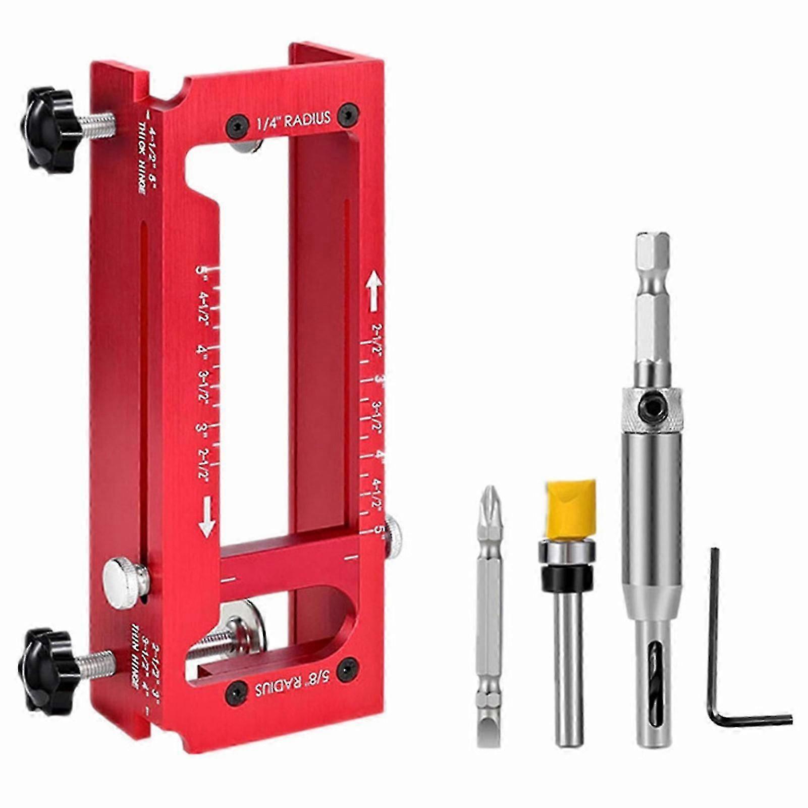 Door Hinge Jig Tool Multifunctional Easy Installation Hinge Installation Kit for Rounded Square-Corner Hinge