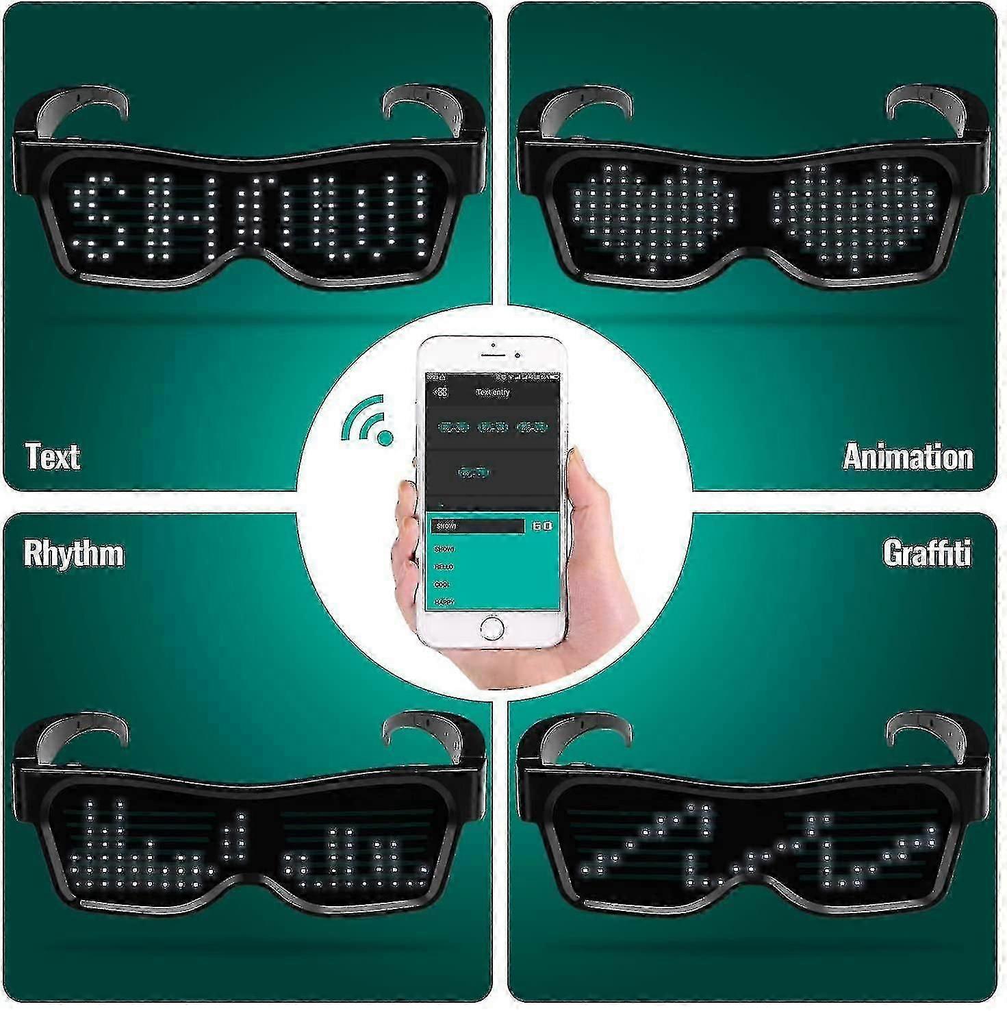 Bluetooth App Connected LED Glasses DIY Display