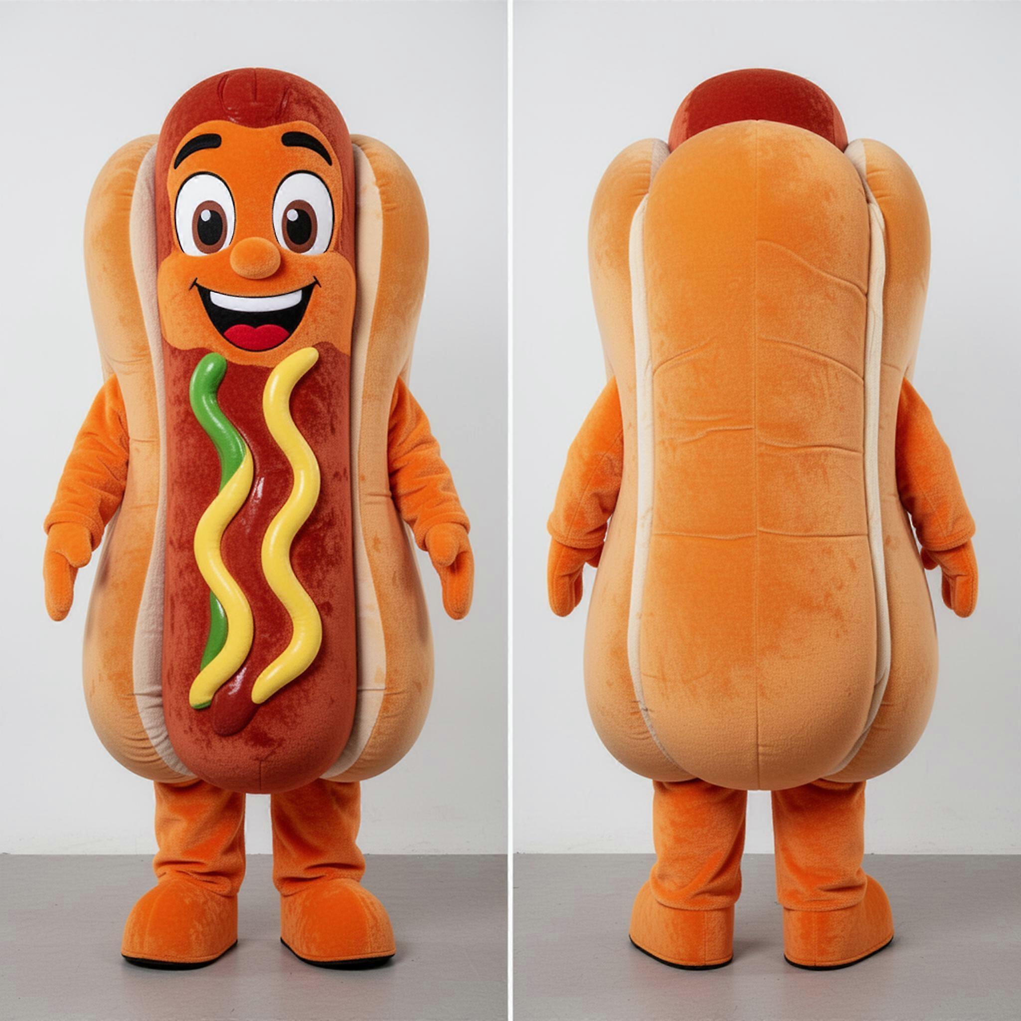 MASTICOT Rust Orange Plump Hot Dog Mascot