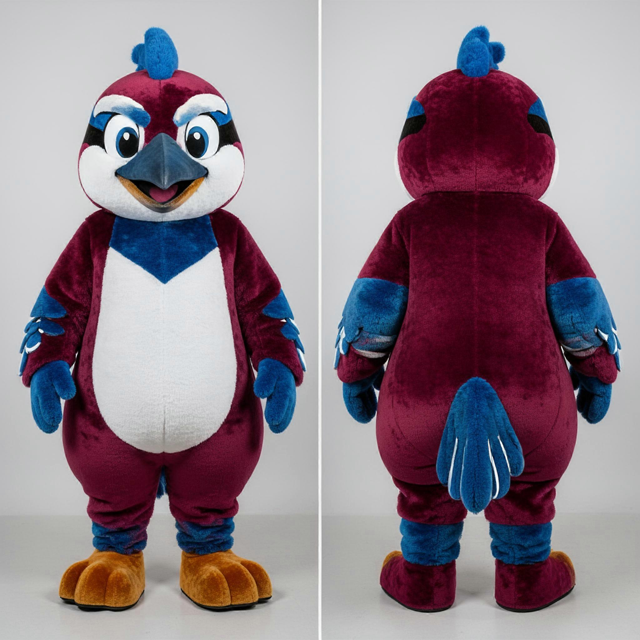 MASTICOT Maroon Blue Vibrant Blue Jay Mascot