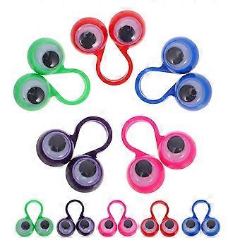 Finger Ring Puppets 10 Pcs Large Eyes Plastic Multicolor Assorted for Age 3+
