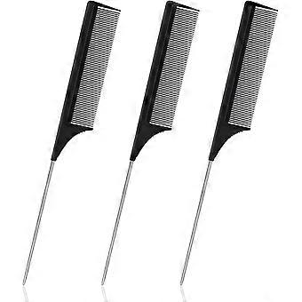 3 PCS Anti-Static Tail Comb, Pente de cabelo, Pente de fibra de carbono, Pente de estilo, Pente de corte, Pente de cauda de rato, Pente de cabelo de salão para mulheres e homens