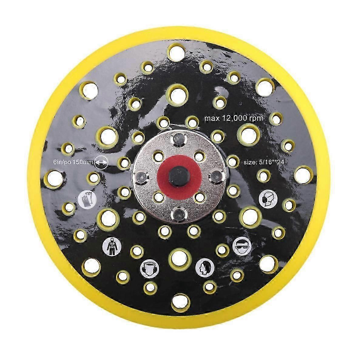 150mm 5/16 Thread 52 Hole Medium Density Random Orbital Sander Hook Loop Backing Pad Compatible With Ceros Deros