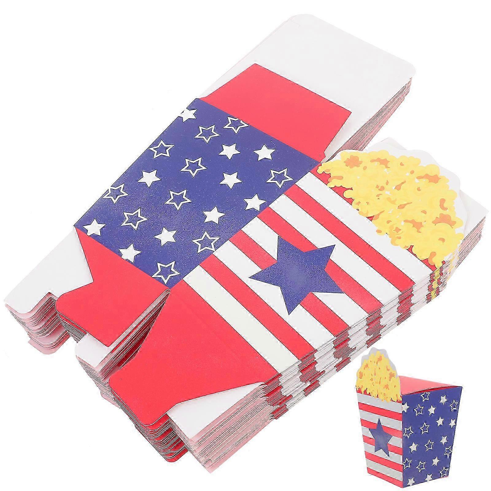 Independence Day Popcorn Boxes Paper Packaging Boxes for 30Pcs