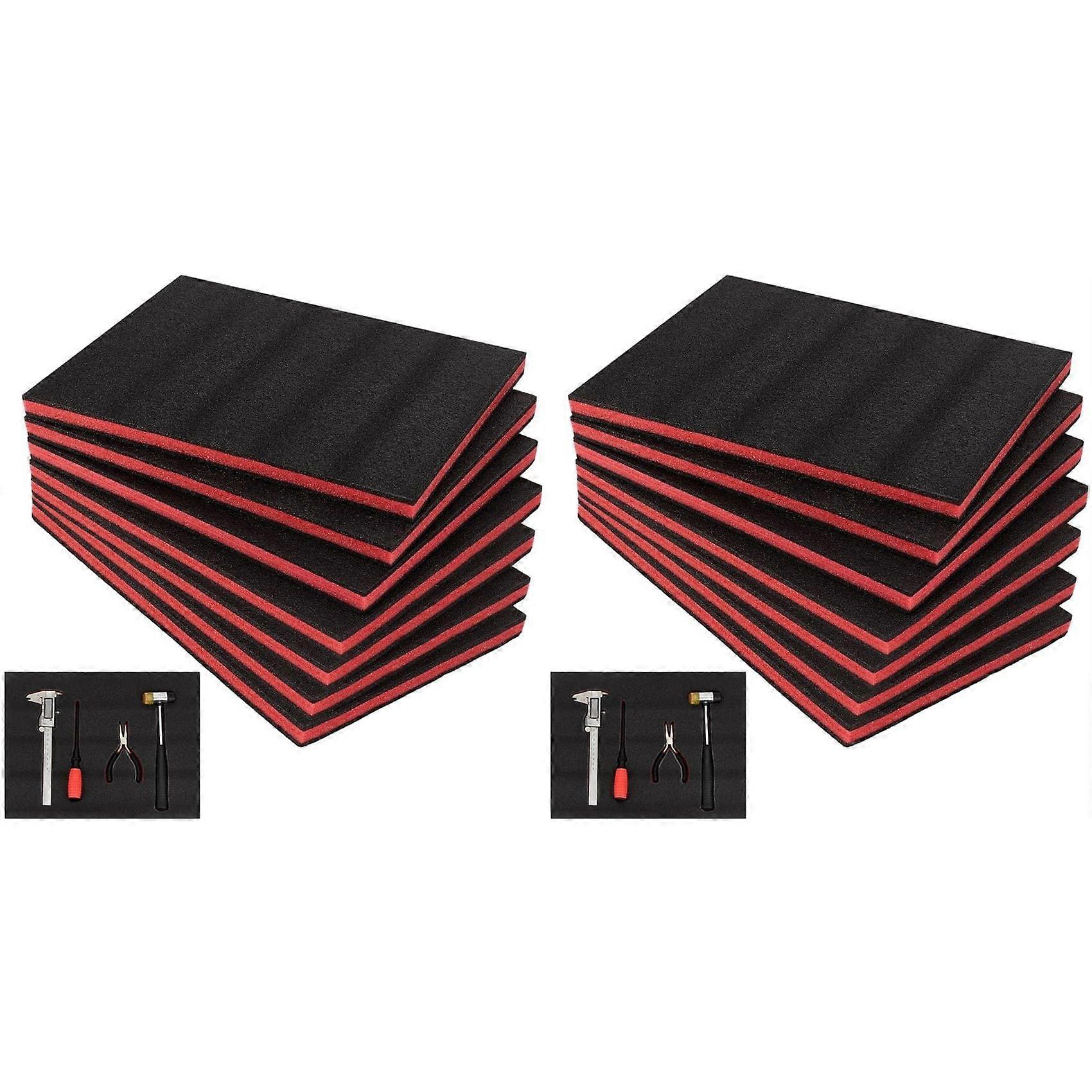 14Pcs Tool Box Foam,15.7x11.8x0.9Inch Tool Inserts for Toolbox Hard Case Drawer Camera Toolbox Tool Shadow Insert