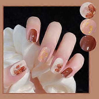 Short Square False Nails Full Cover Fake Fingernails Press On Glossy Artificial Nails Diy Decoration Supplies For Nail New