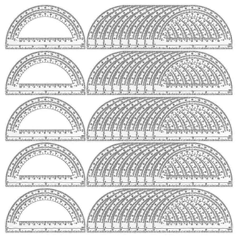50 Pack Plastic Protractor, 6 Inch Clear Protractor for Geometry, School, Office