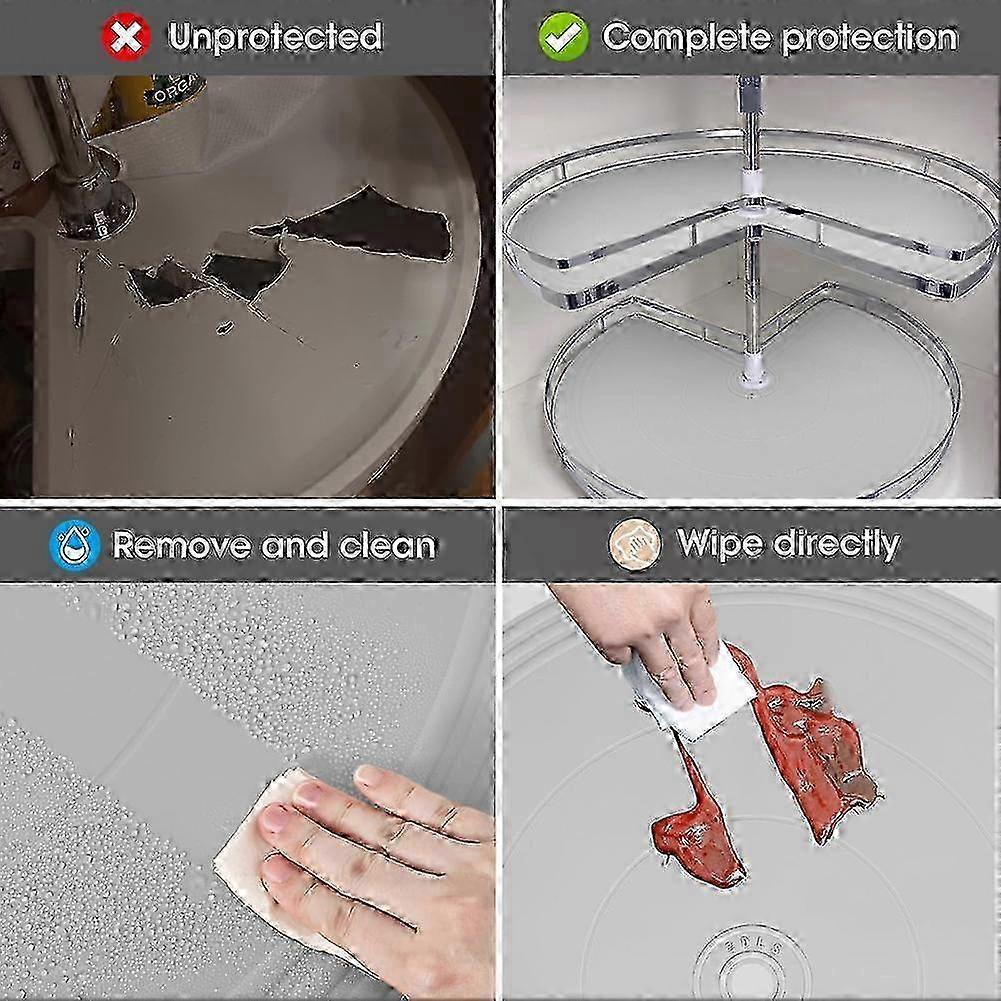 Gray Silicone Pie Cut Lazy Susan Protector