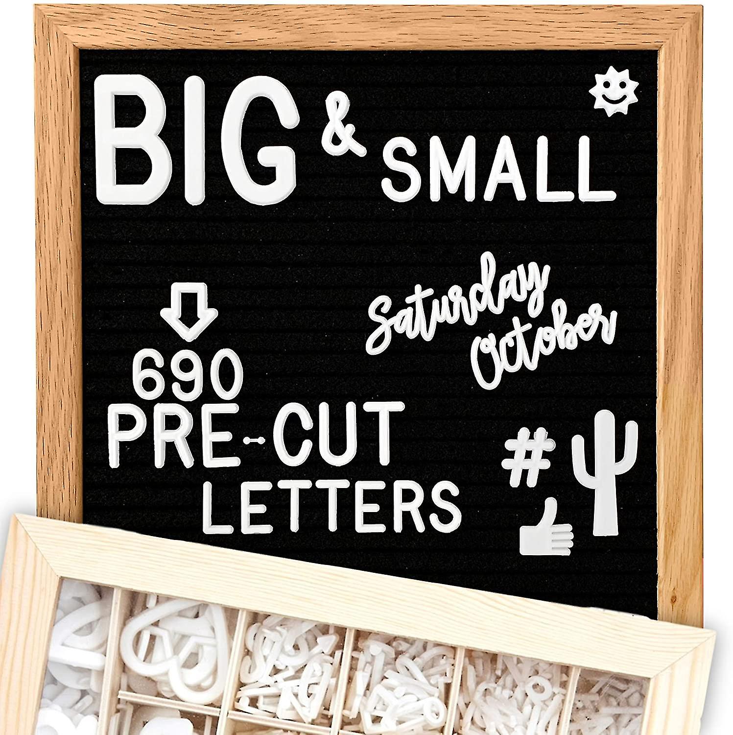 Felt Letter Board 10x10 +2sets Pre-cut Letters +stand +upgraded Wooden Sorting Tray! Letters Board, Letter Boards, Letterboard, Word Board, Message Bo