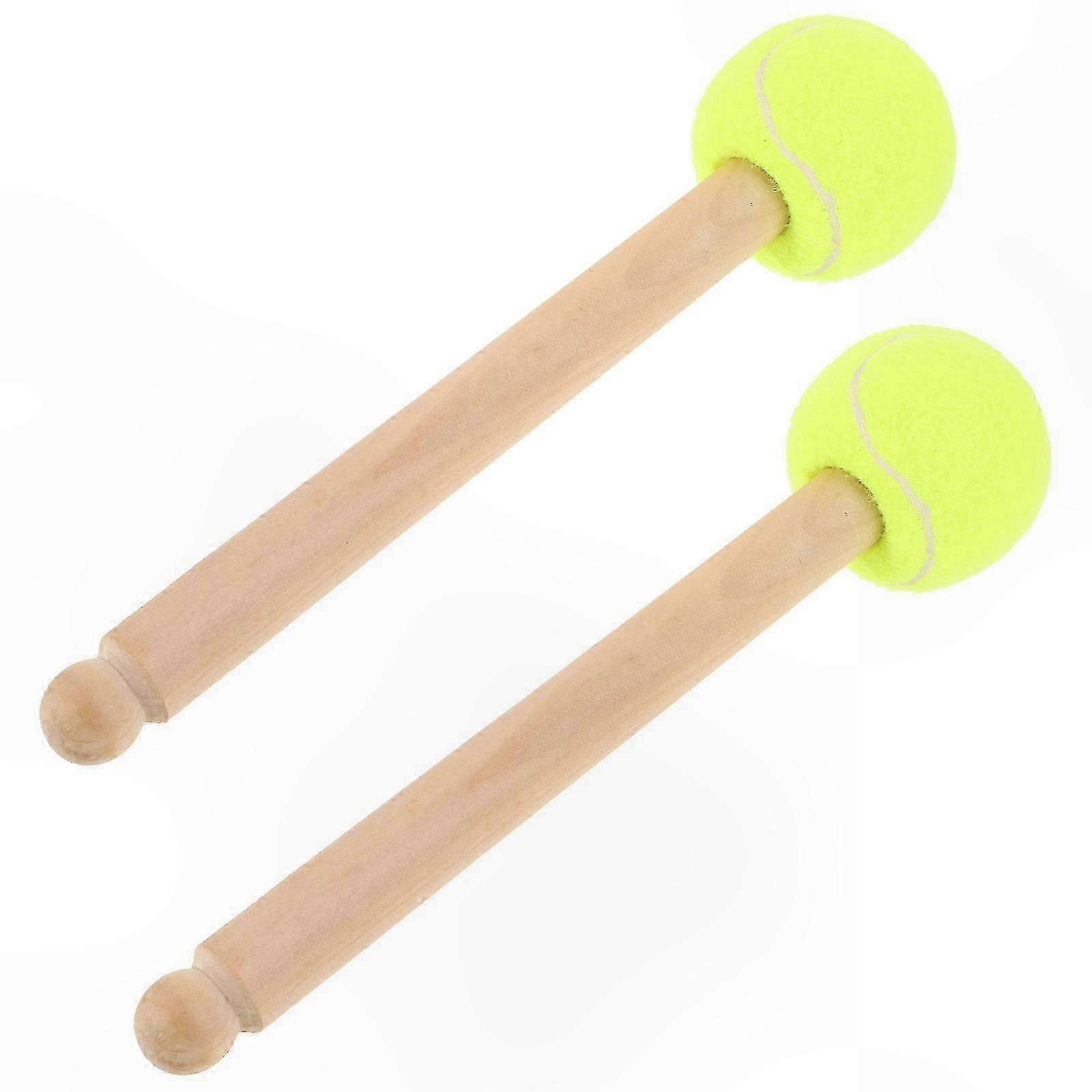 Wooden Handle Felt Head Drum Mallets compatible with Percompatible withmance Use, 2 Pack
