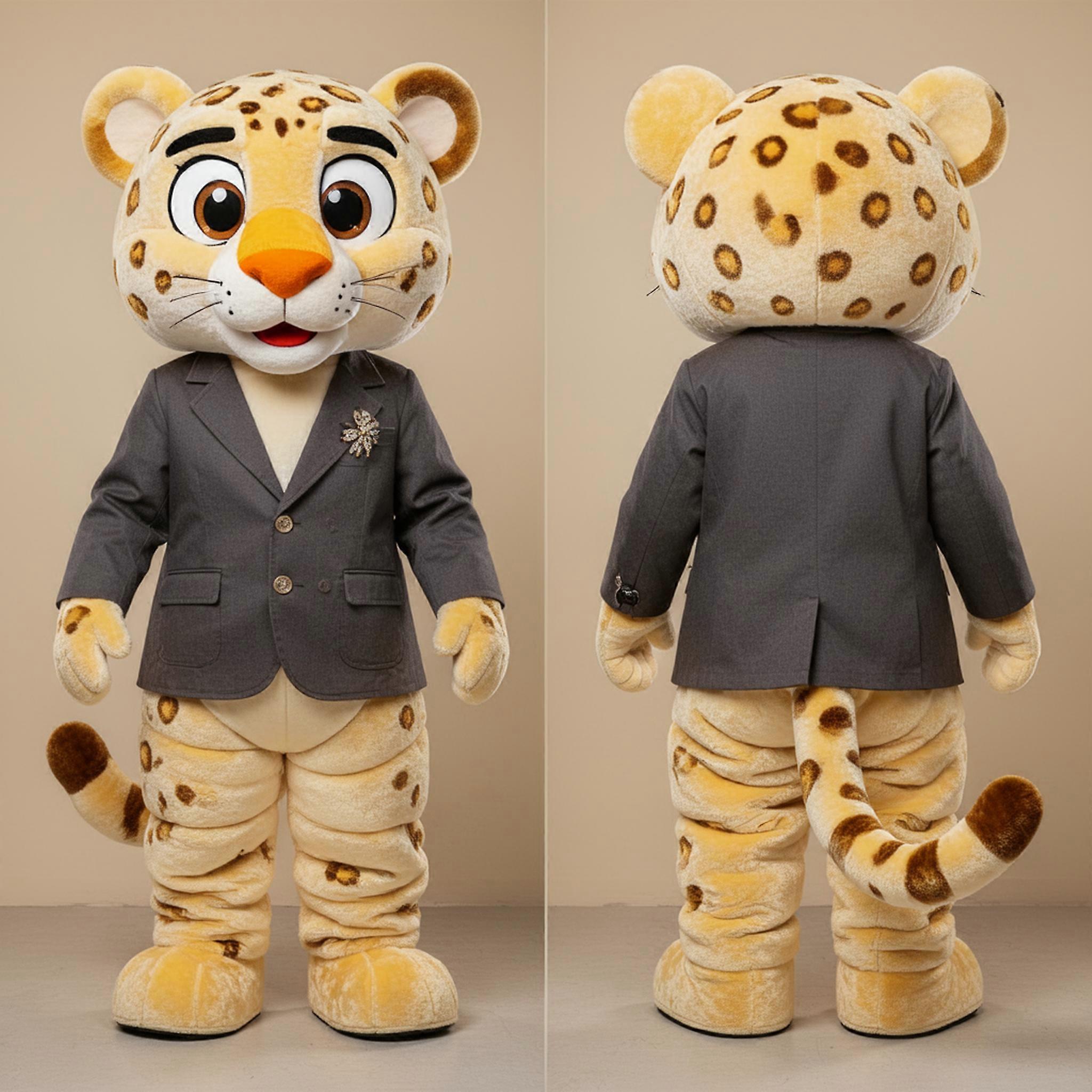 MASTICOT Cream Spotted Cheetah Mascot