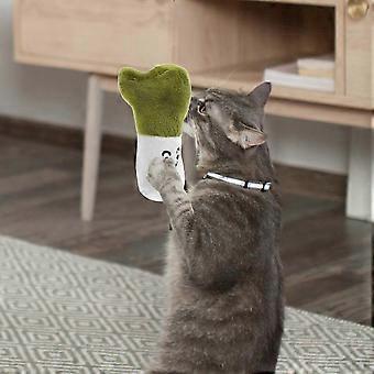 2 Pcs Interactive Plush Cat Toys, Cartoon Design, Bite Resistant Teeth Cleaning, Durable Indoor Play for Cat Owners, 10.5 cm