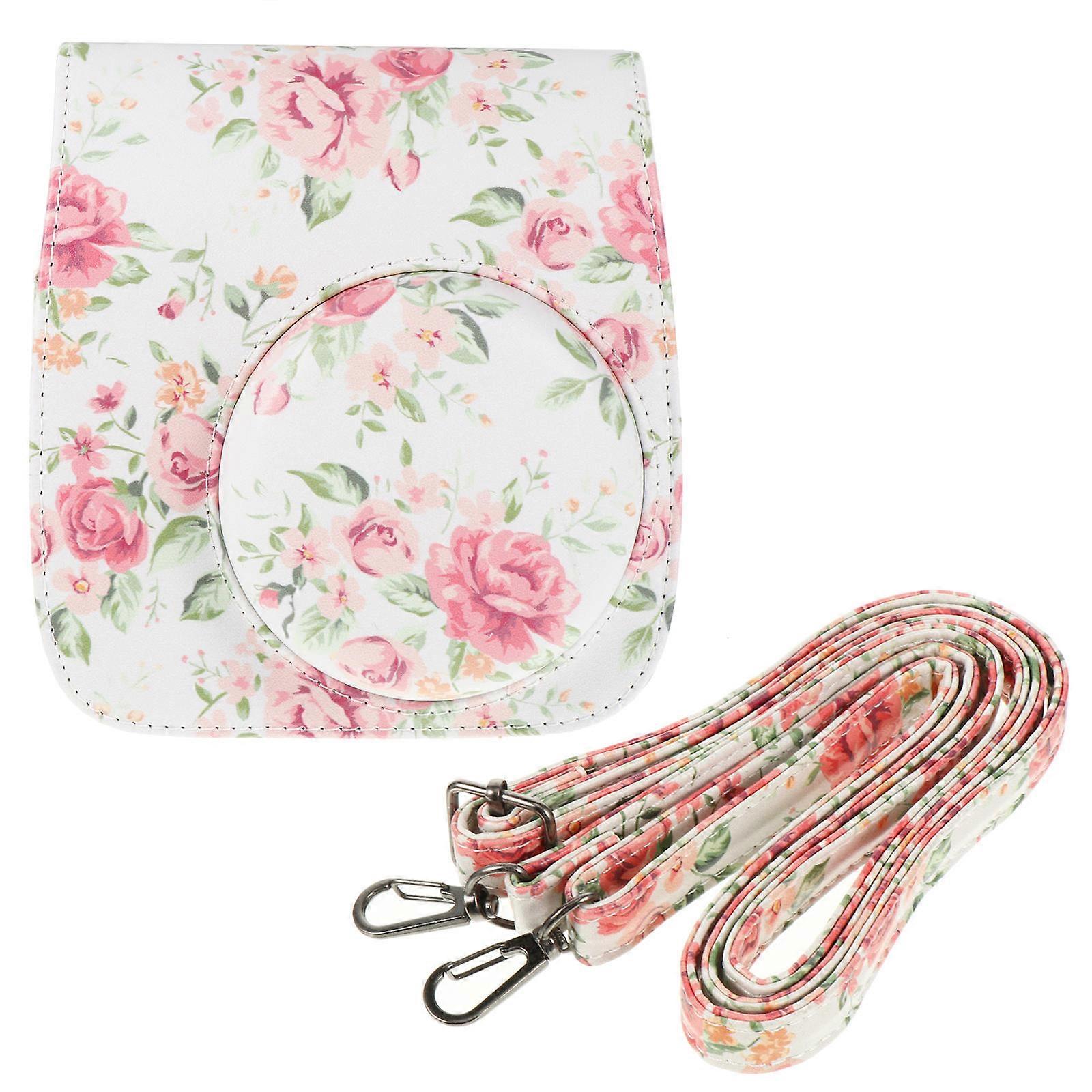 Instant Camera Case for with Rose Pattern Design and 1Pcs Storage Bag