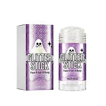 Powder Eyeshadow Stick (Bright White)-Create A Halloween Fairy Makeup With Easy Application And No Loose Powder. Fine Glitter Eyeshadow Brush..LLY3