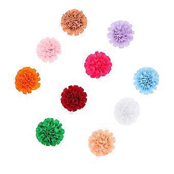 Pet Collar Flower Bow Decor for Pets 10Pcs Assorted Colors Polyester