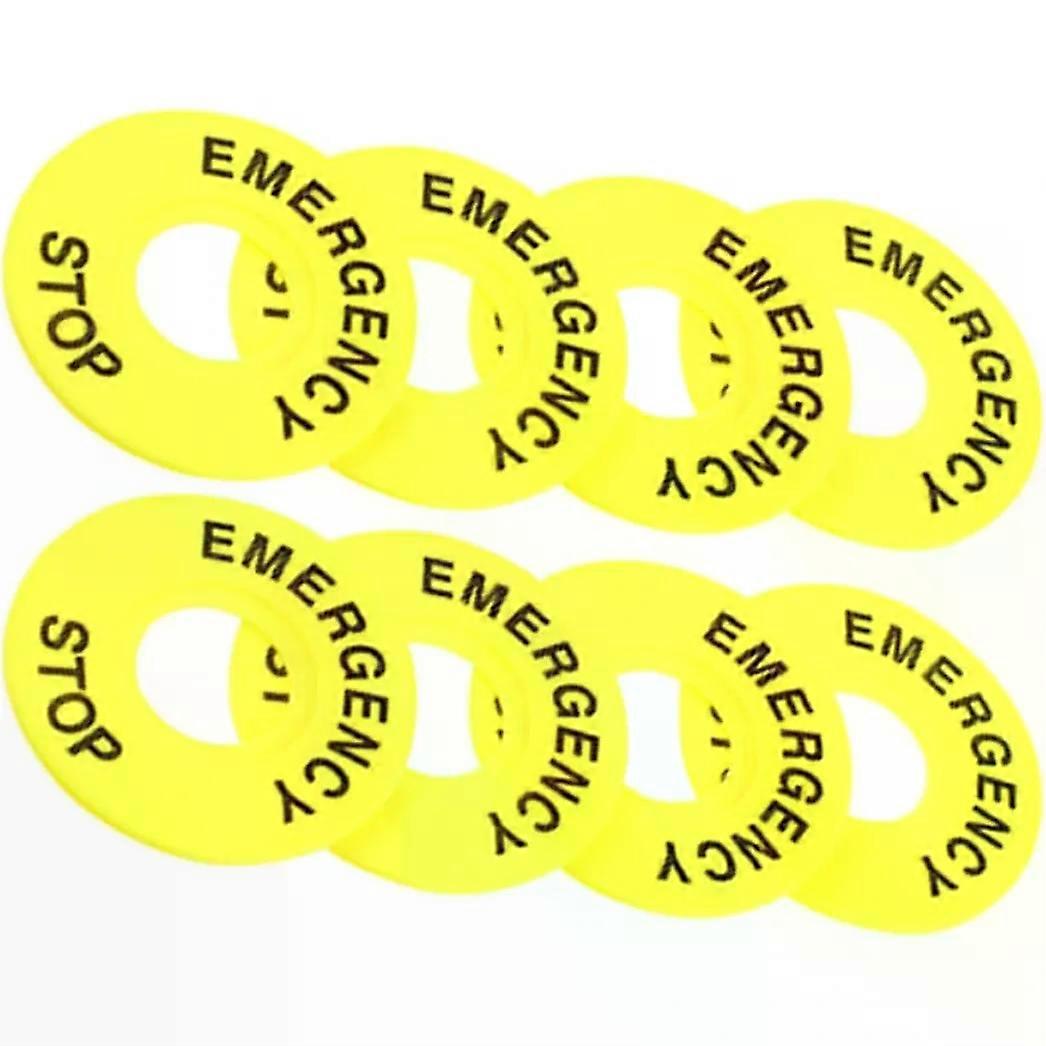 Stop Button Sign 22mm Yellow 8pcs for Push Button Switch