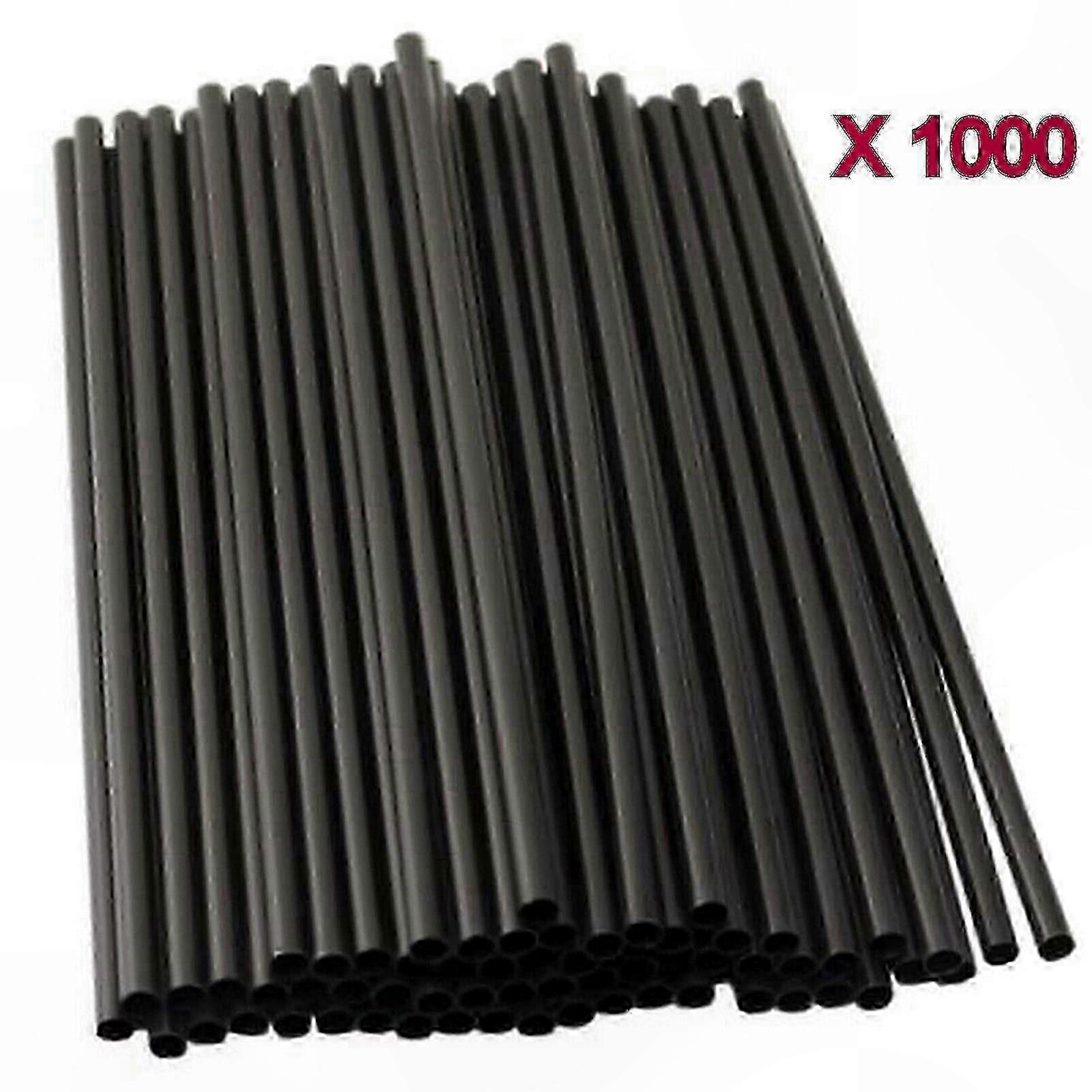 1000PCS Black Plastic Straight Drinking Straws Party Tableware