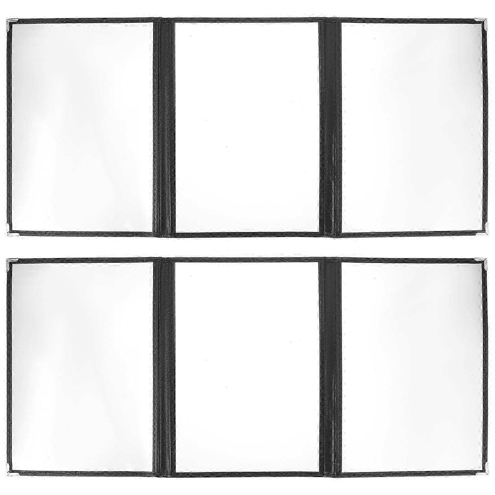 Menu Covers PVC Binder Cover compatible with Restaurant Use 2Pcs Transparent Holders