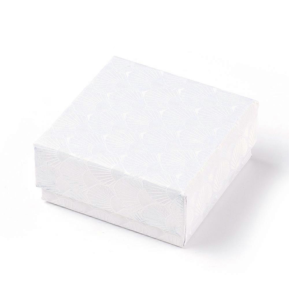 5pcs Paper Cardboard box Square White 7.5x7.5x3.5cm