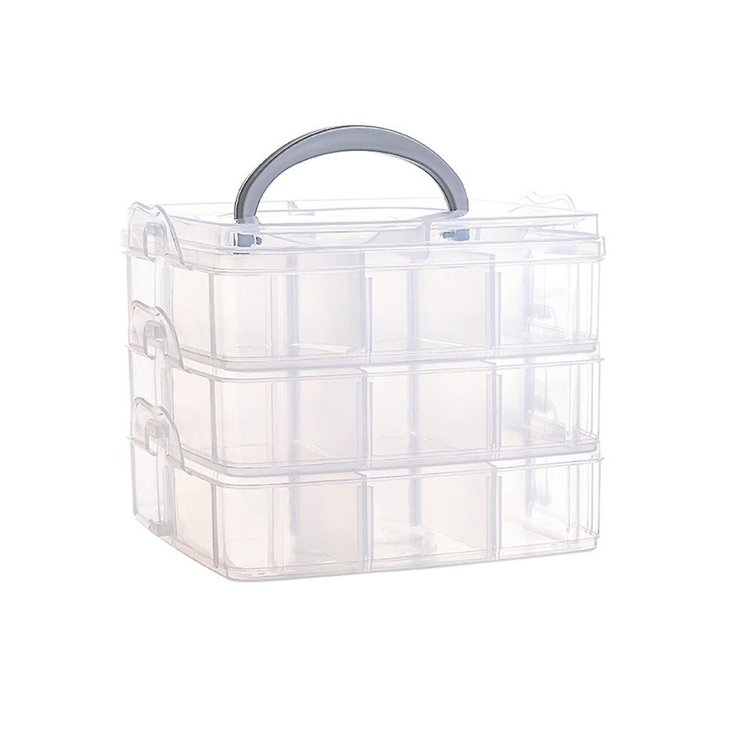 Plastic Organizer Container Storage Box Removable Grid Compartment for Jewelry