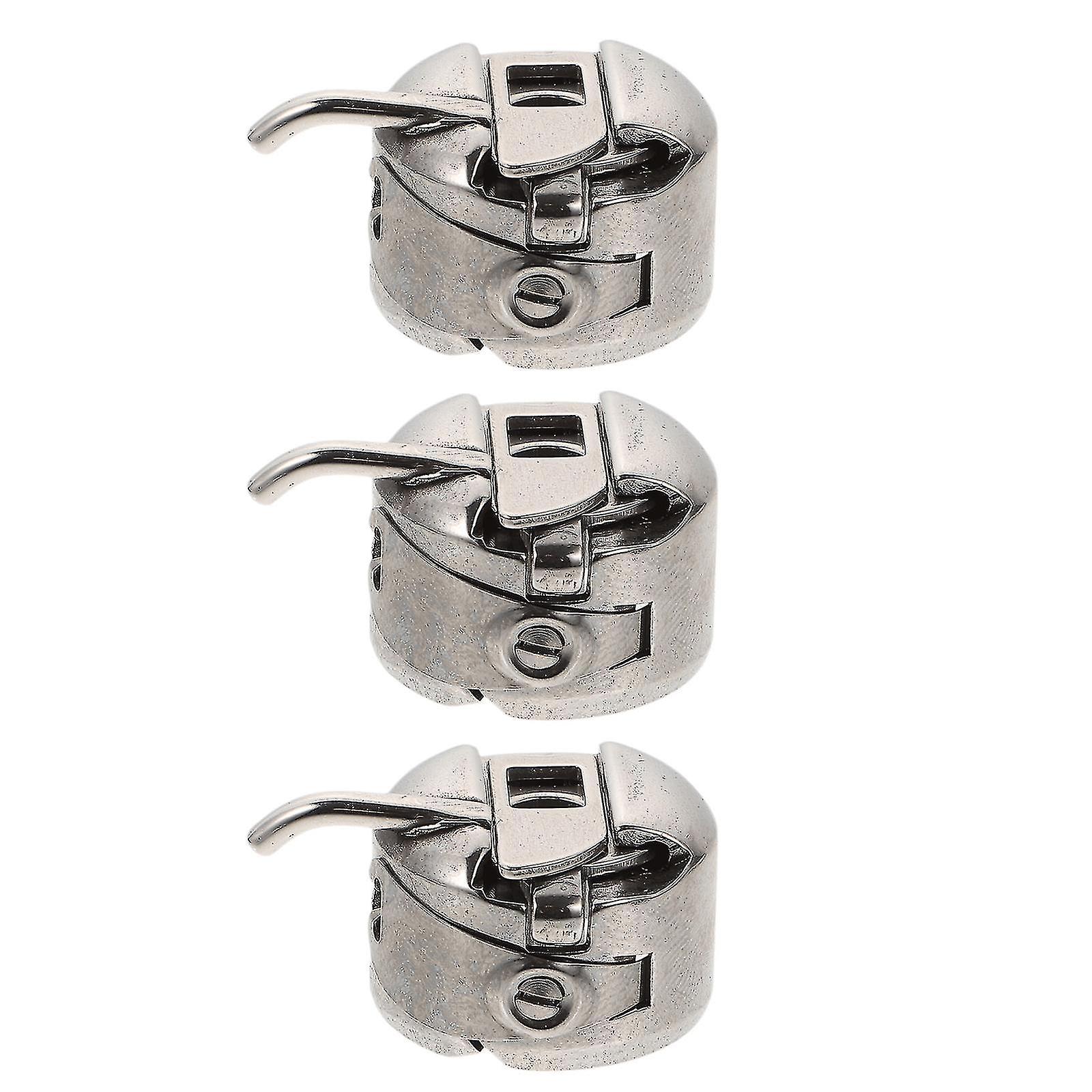 3pcs Sewing Machine Bobbin Cases Portable Sewing Machine Part Supplies (silver)