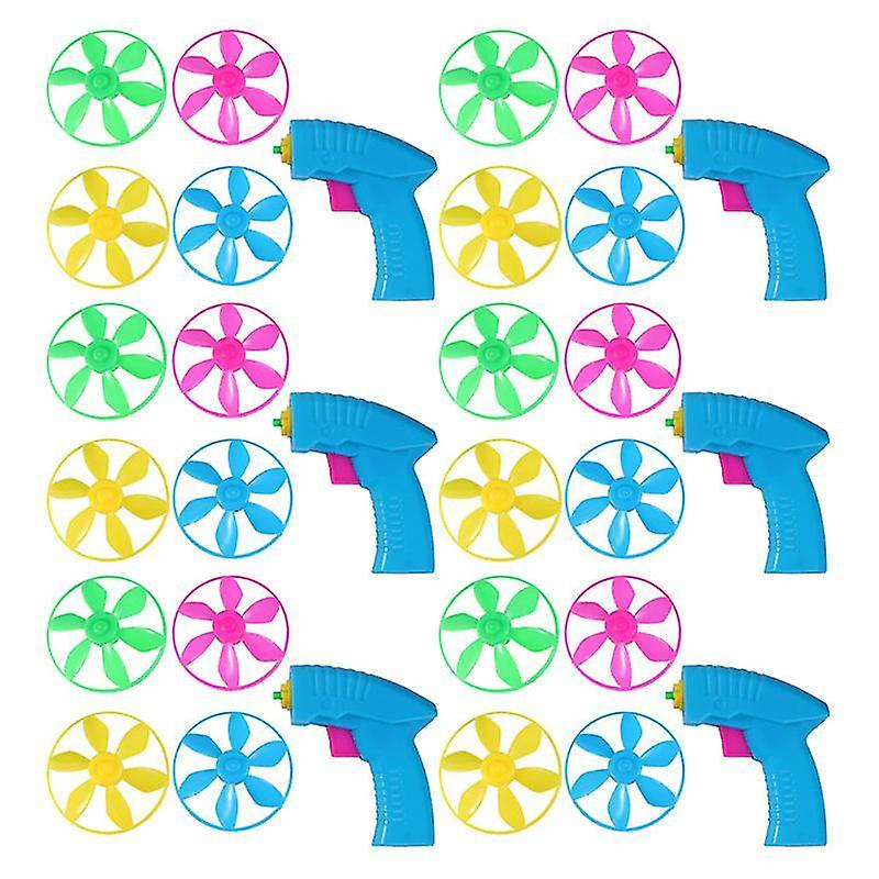 9X7.5cm Random Color Swing Sets & Playsets 6 Sets Plastic Flying Saucer Launcher Shooter Flying Disc