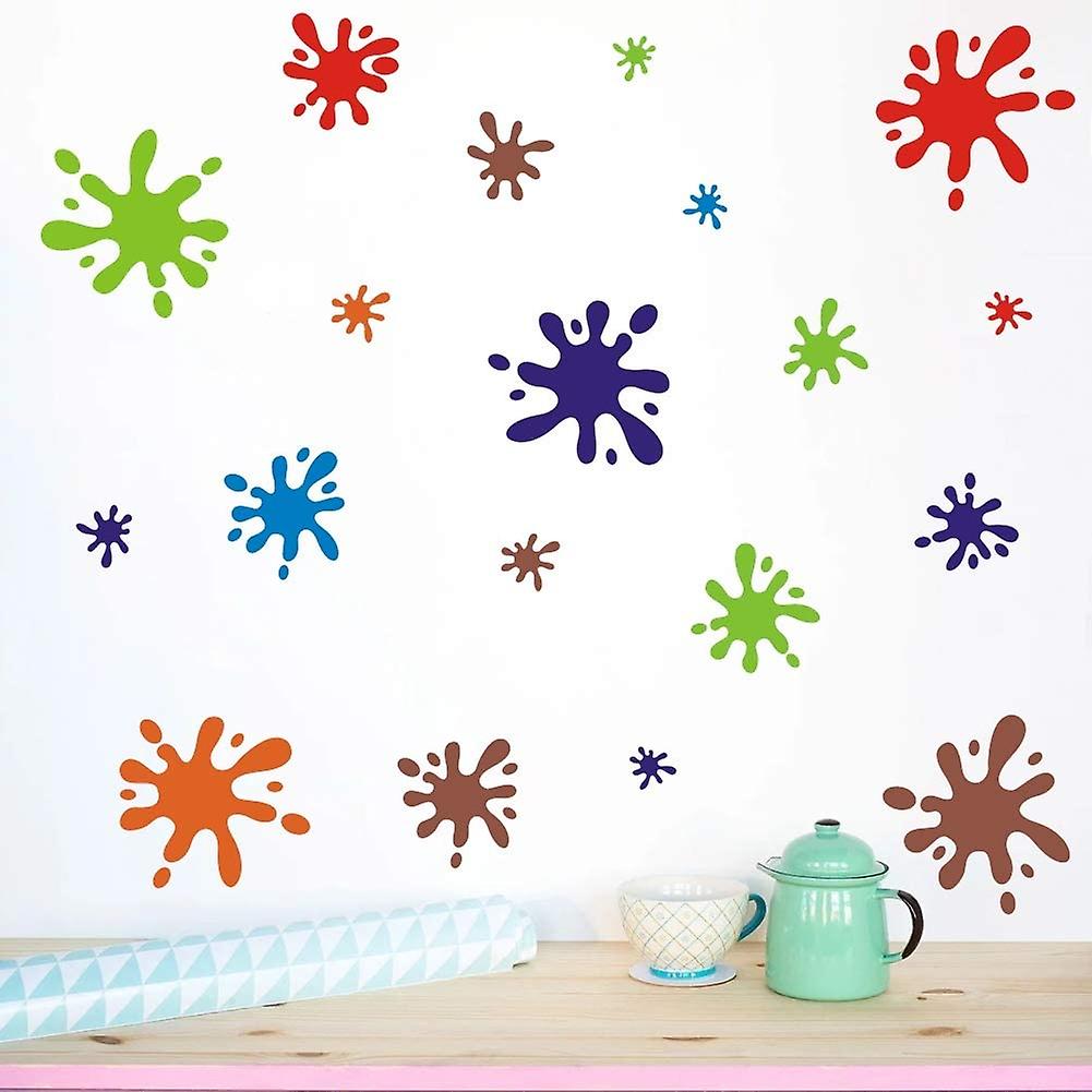 Ubiuo Multicolor Paint Wall Decal (112pcs), Splatter And Splotches Wall ...