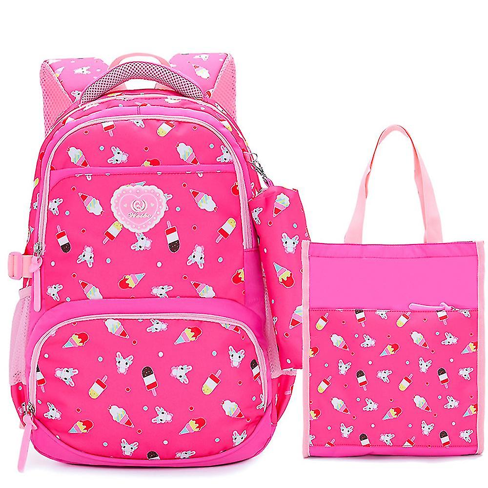 High-capacity Backpack Waterproof Three-piece Bag For Girls 3-6 Grades