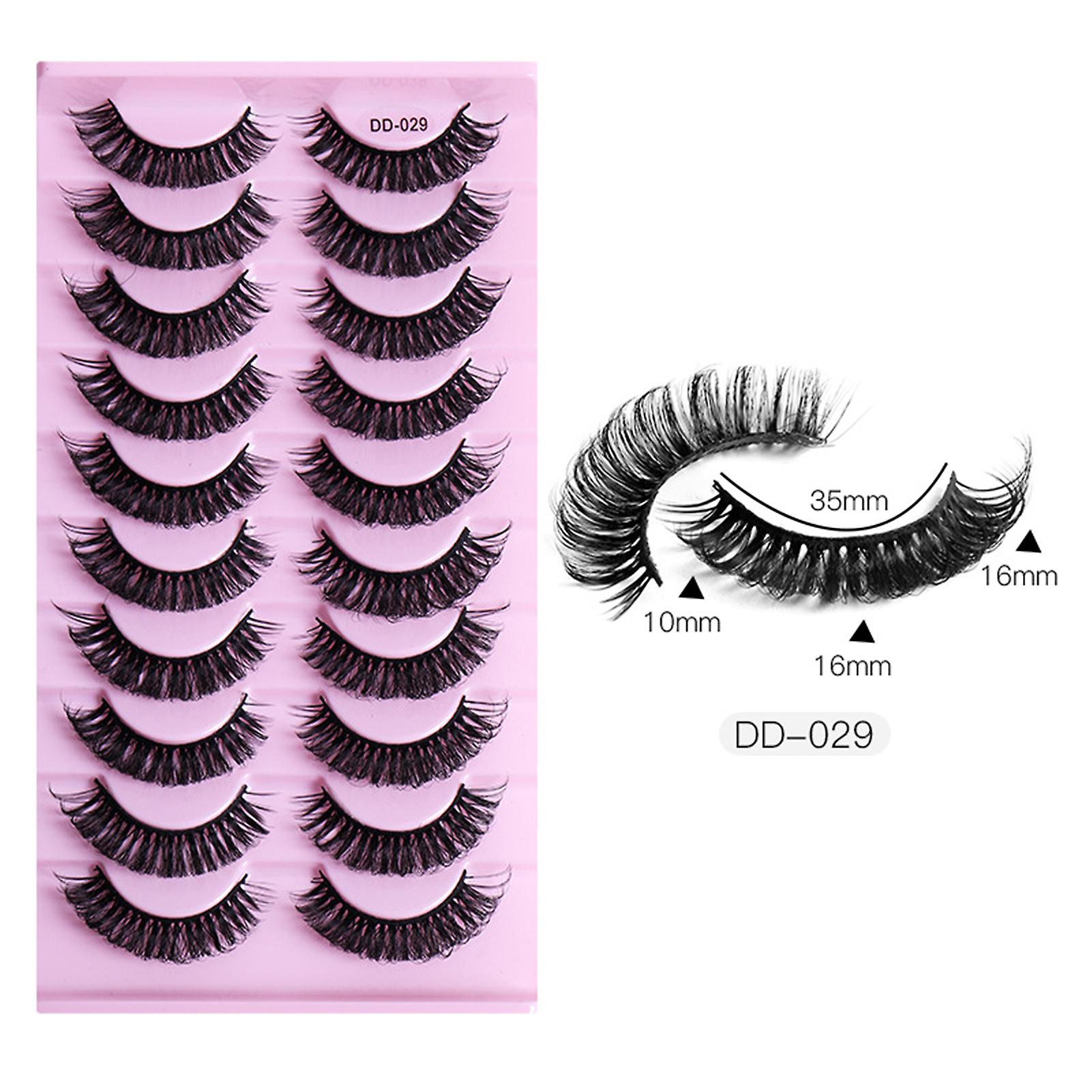 10 Pairs False Eyelashes Multilayered Bushy Curling Up Lashes