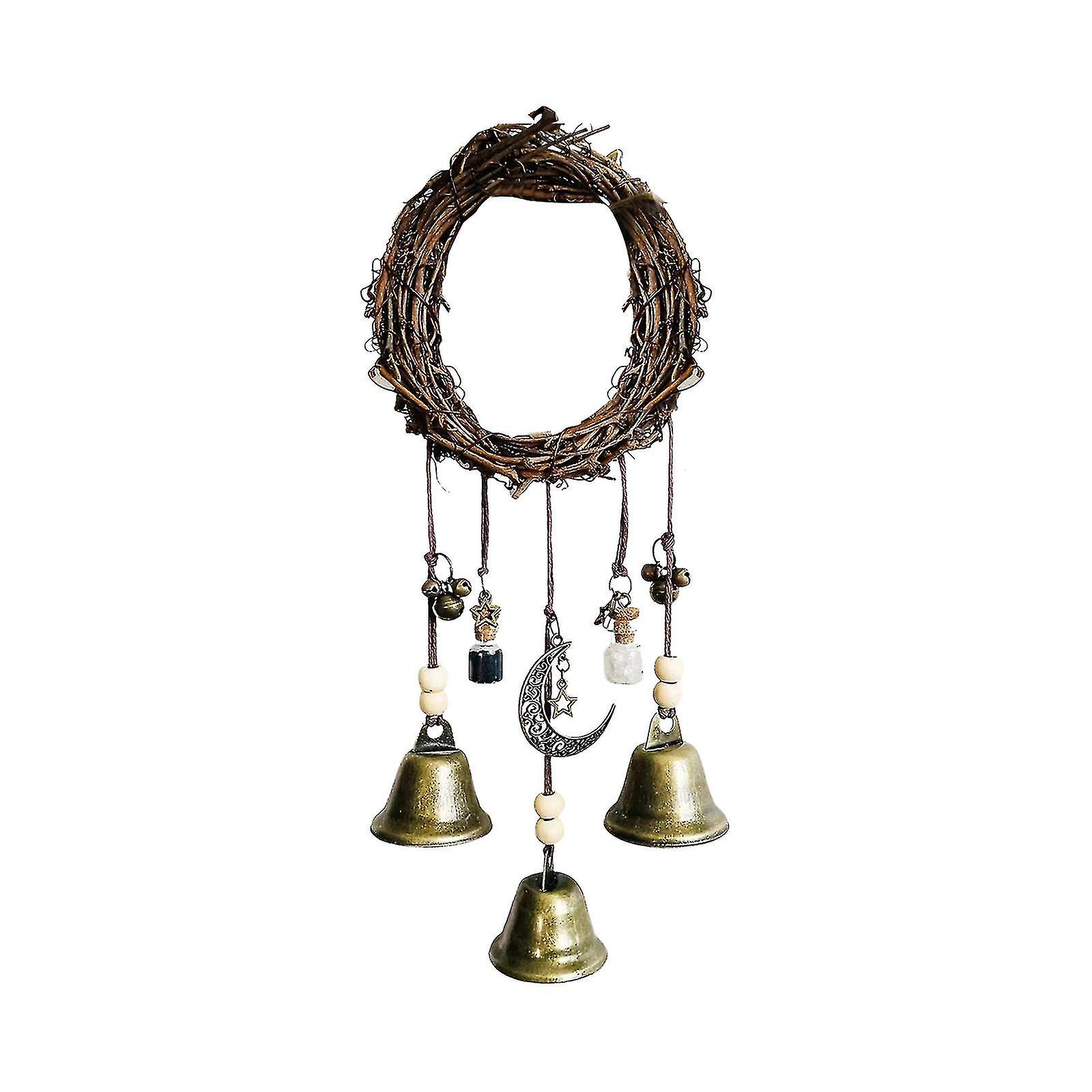 Wiccan Bell Wind Chimes Witch Wind Chimes Door Hanger, Hanging Witch Bells Protection Witchcraft Home Decor For Patio Garden