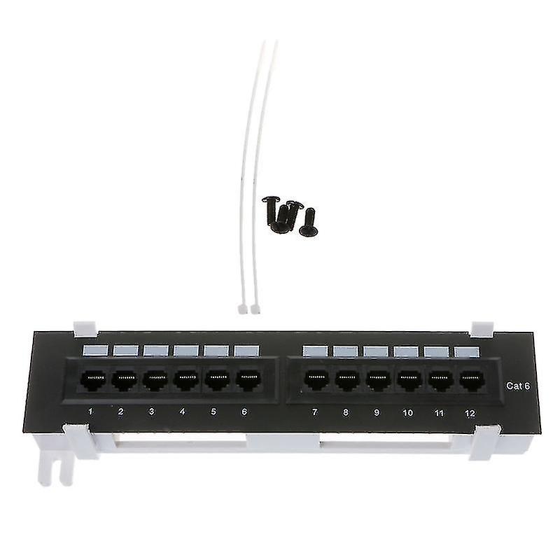 12 Port Cat6 Patch Panel Rj45 Networking Wall Mount Rack Mount Bracket