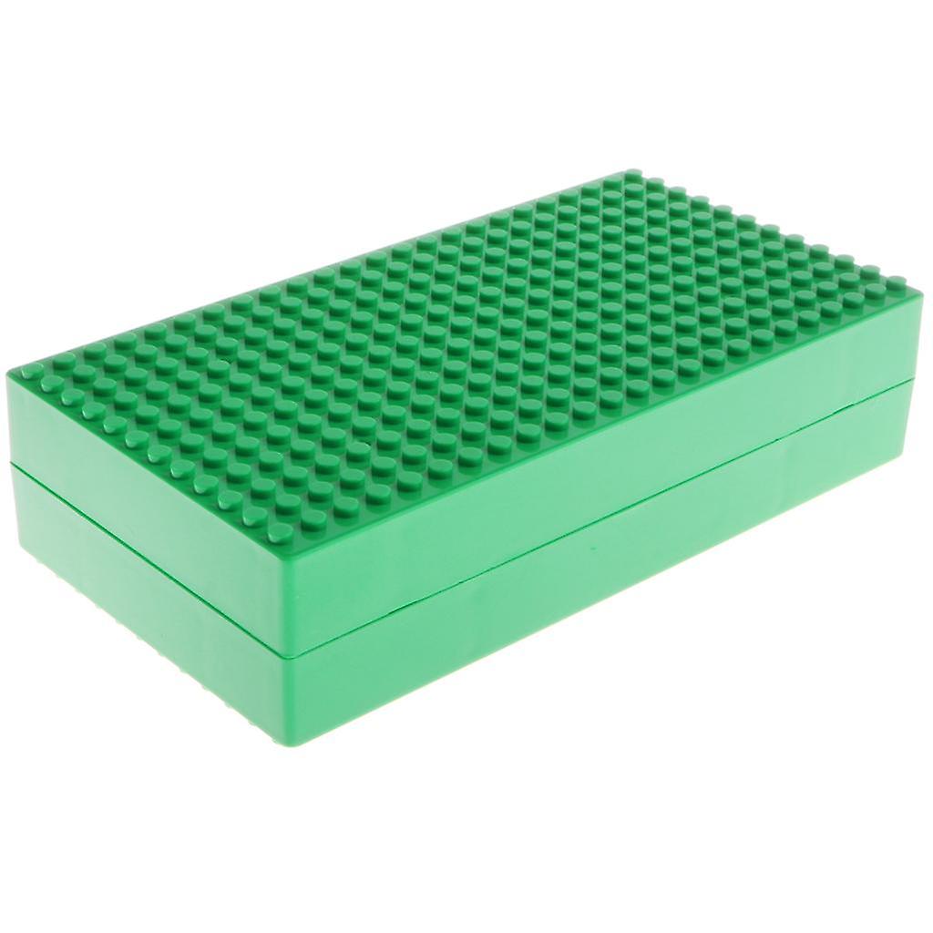 19x10cm Portable Plastic Building Blocks Storage Box Bricks Case  Green