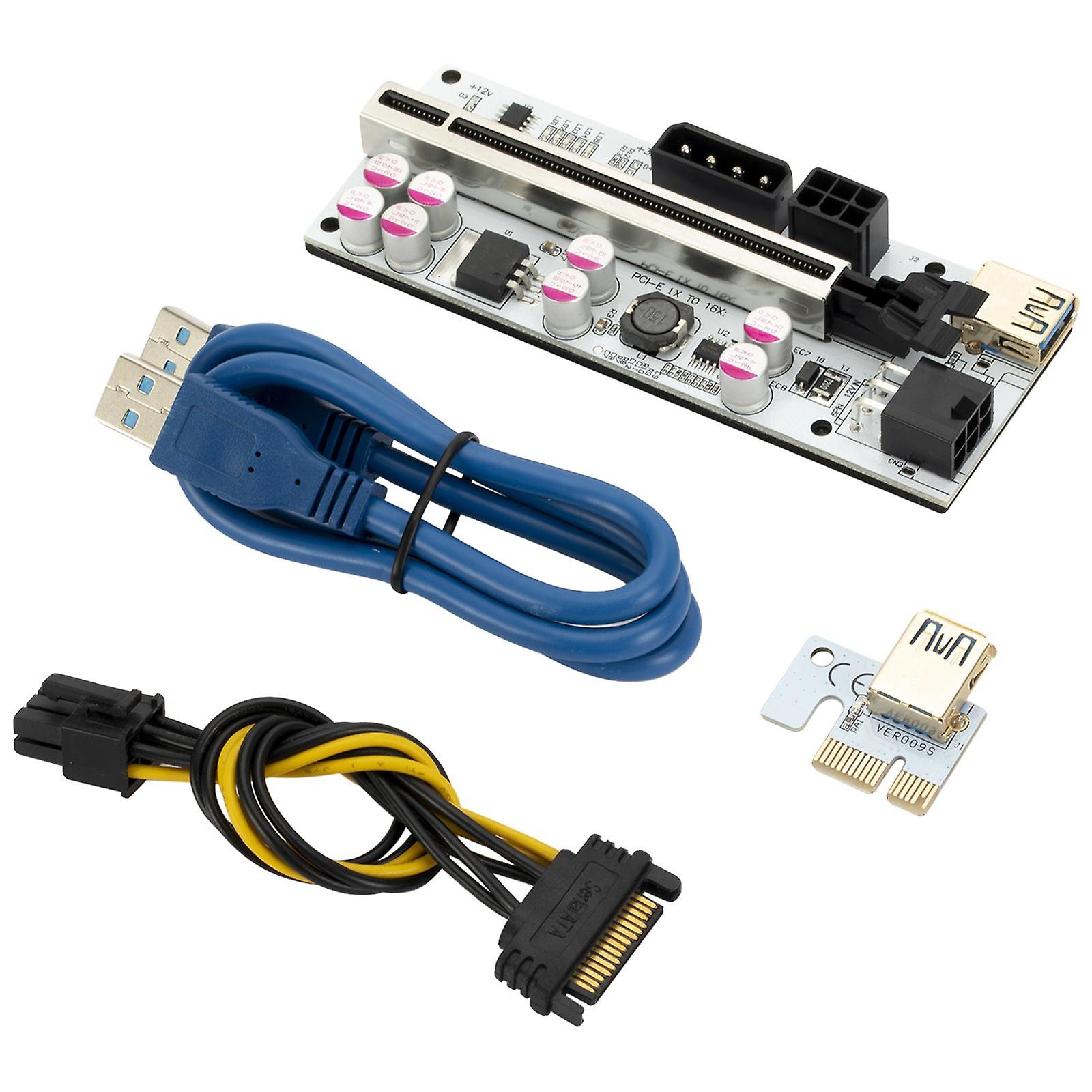 USB 3.0 PCI-E Riser Card with 23.62'' USB 3.0 Cable 16x Riser Adapter Card