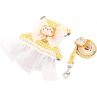 Cat Harness and Leash for Walking Escape Proof Cat Vest Harness Cute Soft Mesh Padded Kitten Harnesses Girl Princess  (Small)